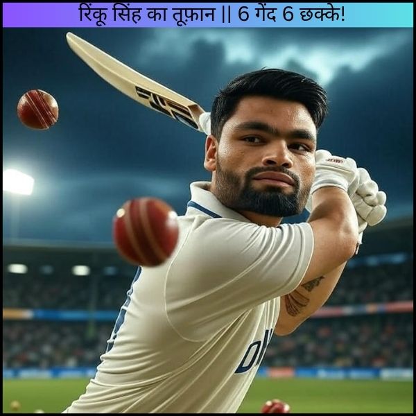 रिंकू सिंह का तूफ़ान || 6 गेंद 6 छक्के!