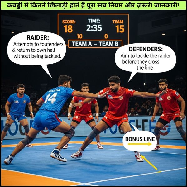 कबड्डी में कितने खिलाड़ी होते हैं पूरा सच, नियम और ज़रूरी जानकारी!