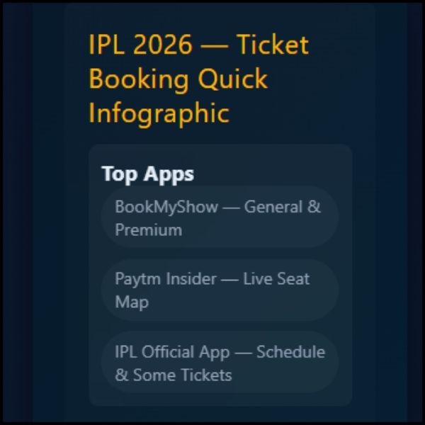 IPL 2026 Match Ticket Booking App – घर बैठे बुक करें अपना IPL टिकट!