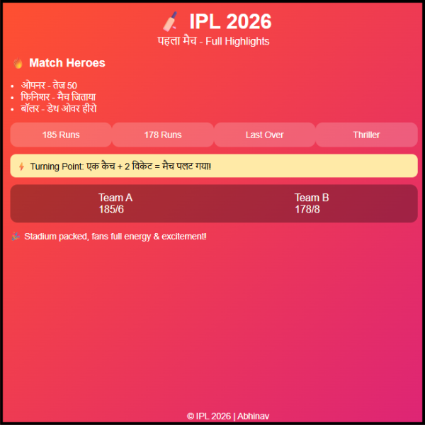 IPL 2026 1st Match